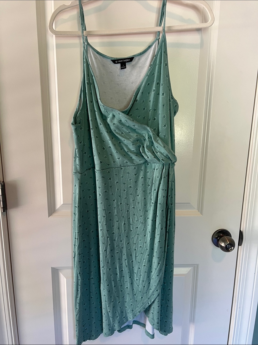 41 Hawthorne Seafoam Green Wrap-Style Midi Dress